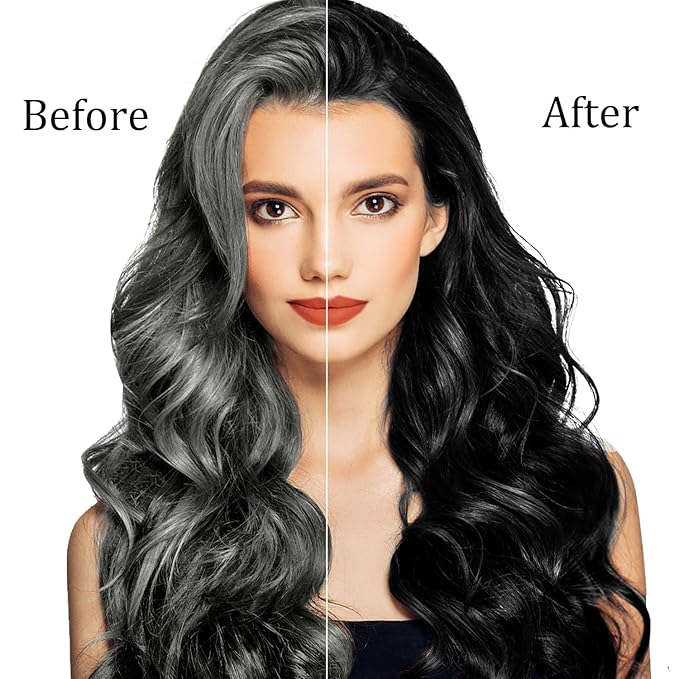 FARNDU Black Hair Dye Shampoo for Gray Hair Coverage - 3 In 1 Hair Color Shampoo for Women & Men with Herbal Ingredients | Champu Con Tinte Para Canas