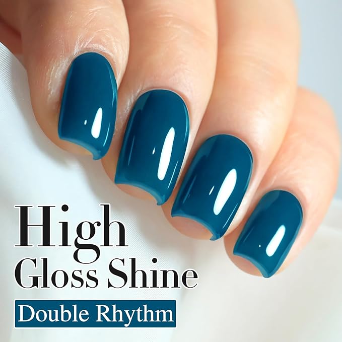 Double Rhythm 15ML Gel Polish Pure Sheer Same Color Same Bottle Soak Off Gel Polish Art Manicure Salon DIY at Home for Women (Blue-A1458)