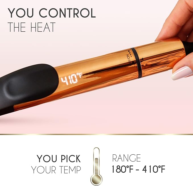 ELLA BELLA® Curling Iron 1 Inch • Professional Hair Curler • Curling Wand • Ceramic Curling Irons • Transform Your Look in Seconds • Suitable for All Hair Types • Say Goodbye to Heat Damage