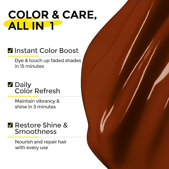 Semi Permanent Hair Color - 6 oz Color Depositing Conditioner with Shea Butter & Almond Oil- Color Conditioner Depositing Hair Mask - Vegan, Paraben, Ammonia & Sulfate Free -Copper