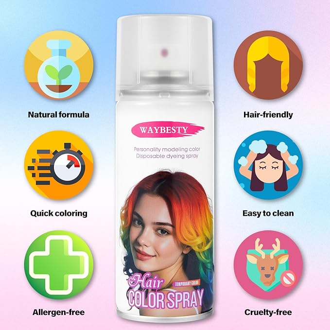 Temporary Yellow Hair Spray For Women Kids Men, Washable Temporary Hair Dye Spray One Day Hair Color Wax Non-Sticky For Cosplay Party DIY, Christmas Party, Halloween Crazy Hair Day (Gold, 4.06 oz)