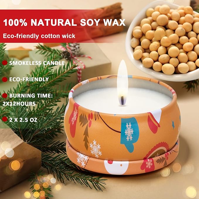 2 Pack Aromatherapy Candles, 2.5 Oz Scented Candles, Lavender and Cherry Blossom, Soy Scented Candle with Floral Scents, Portable Small Jar Candle Set for Travel, Spa, Bath, Yoga, Home Decor Candle