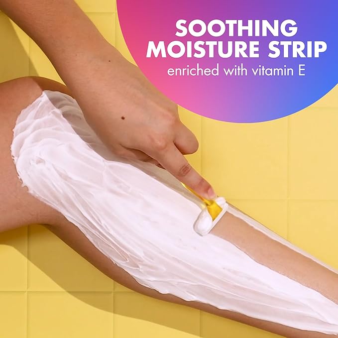 BIC Soleil 3 Colors Women's Disposable with 3 Blade Razors, Aloe Vera and Vitamin E Lubricating Strip for Enhanced Glide, 14 count, Stocking Stuffers for Women (Pack of 12)