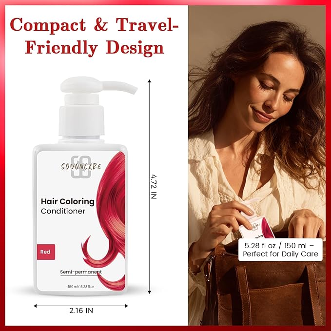 SOVONCARE Red Hair Color Depositing Conditioner Mask 5.28 OZ, Cruelty-Free