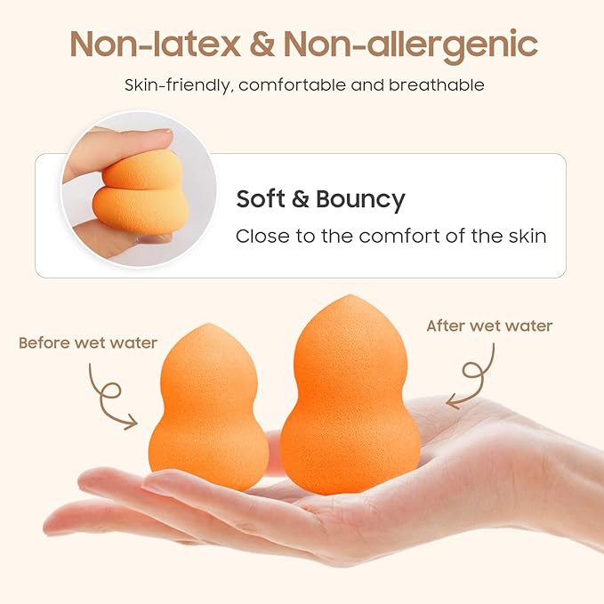 30 Pcs Multicolor Makeup Sponge Set - Latex-Free, Soft & Reusable Beauty Blender Sponges for Wet/Dry Use Blending Powder Puff for Foundation & Concealer Washable Makeup Sponges