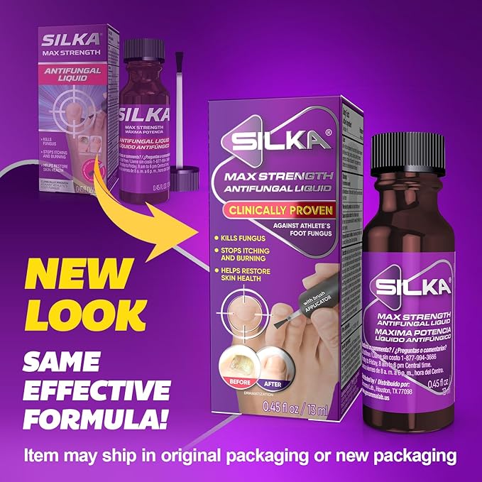 Silka Emergency Foot Care Kit, Max Strength Antifungal Liquid, Odor-Fighting Foot Powder, Antifungal Cream for Athletes Foot, Jock Itch, and Ringworm, Complete Solution for Healthy Feet