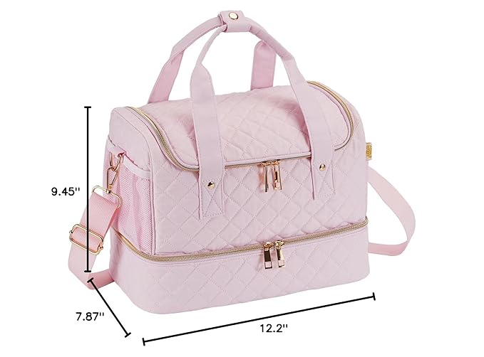 Nail Polish Organizer Case,Nail Storage Organizer Holds Nail Lamp & 50 Bottles Nail Polish,Travel Nail Tech Case,Nail Kit Organizer Bag Fits Nail Supplies & Manicure Tools,Pink (Patented)