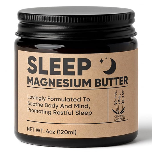Magnesium Butter for Sleep - Magnesium Cream with Shea & Mango Butter, Arnica & Essential Oils, Nighttime MagnesiumLotion for Leg, Foot, Original Lavender 4oz