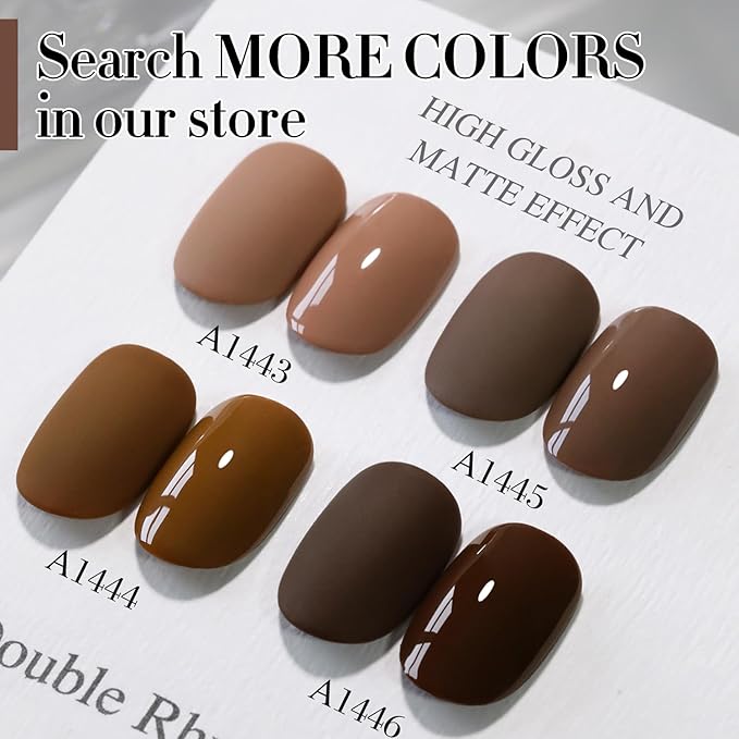 Double Rhythm 15ML Gel Nail Polish Pure Sheer Same Color Same Bottle Soak Off Gel Polish Art Manicure Salon DIY at Home for Women (Gray Brown-A1445)