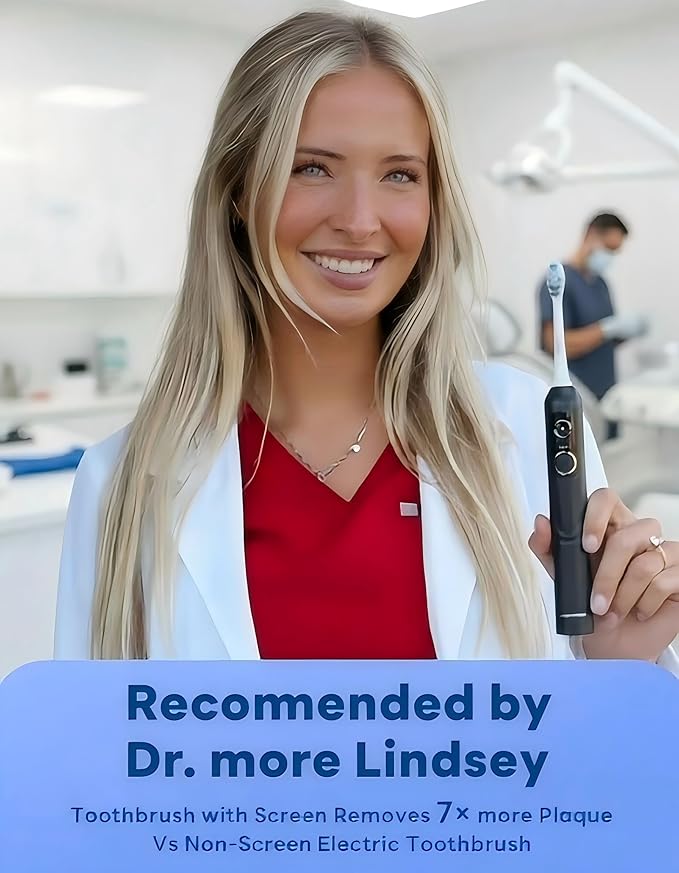 Electric Toothbrush with AI Smart Screen for Adults Kids Teens | 150-Day Battery, Real-Time Brushing Map | Whitening Mode, 3-Min Timer, Travel Case | Family Sonic Toothbrush (G5S Blue)