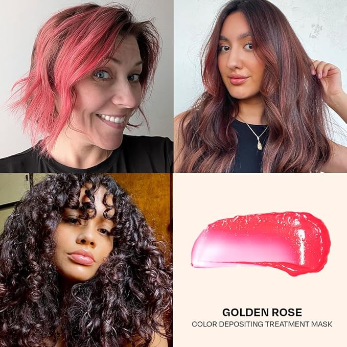 Overtone Daily Color Depositing Conditioner, Golden Rose, 4.5oz, Hydrating, Damage-Free Temporary Hair Color for All Hair Types with Shea Butter & Coconut Oil, Vegan & Cruelty-Free