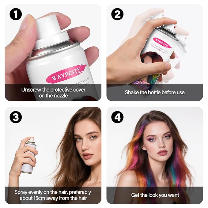 Temporary Hair Color Spray For Kids Women Men, Washable Hair Color Wax Dye For Cosplay Party DIY, Christmas Party, Halloween Crazy Hair Day (Purple, 4.06 oz)