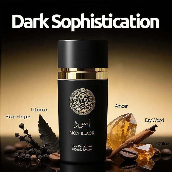 3Pack Men Cologne Azad,Lion Black,Lion Blue Eau De Parfume Spray with Woody Floral & Fruity Scent Perfume Gift Set Day to Night Luxury Fragrances