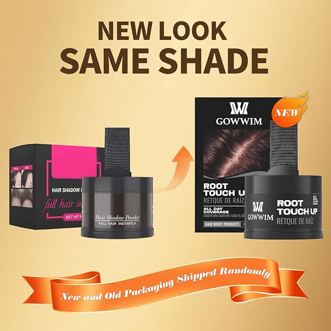 gowwim Hairline Powder(Dark Brown) Hair Root Dye, Instantly Hair Color Shadow Cover Gray Hair Root, Hair Touch-Up, Thin Hair Powder 4 g