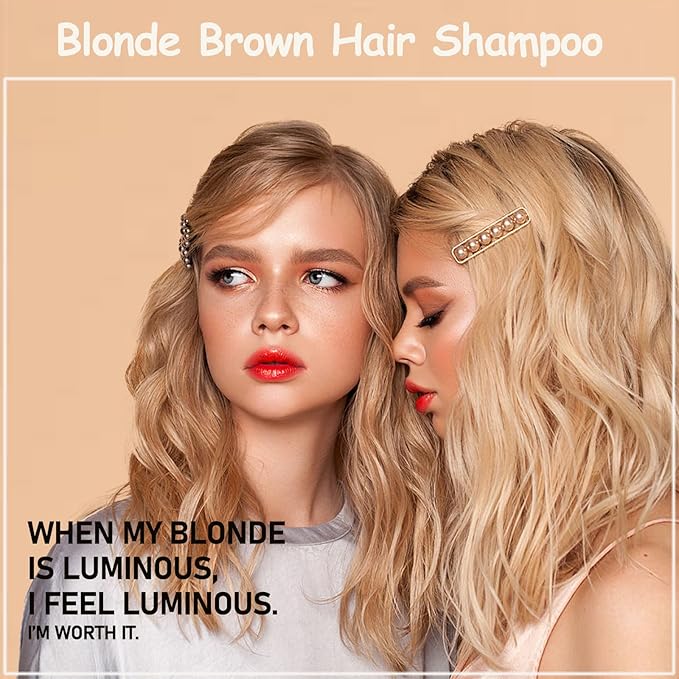 Fvquhvo Instant Hair Color Shampoo, Blonde Brown for Women Men, Long Lasting Brown Hair Dye Colors in Minutes, Easy to Use