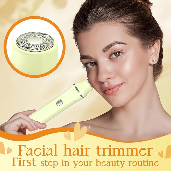 Bikini Shaver for Women Men Tiktok Trend Items - Ergonomic Design, Floating Head, Lightweight Electric Trimmer Razor Set, Waterproof IPX7 Wet/Dry Pubic Hair Removal, Safe Ceramic Blade - Yellow