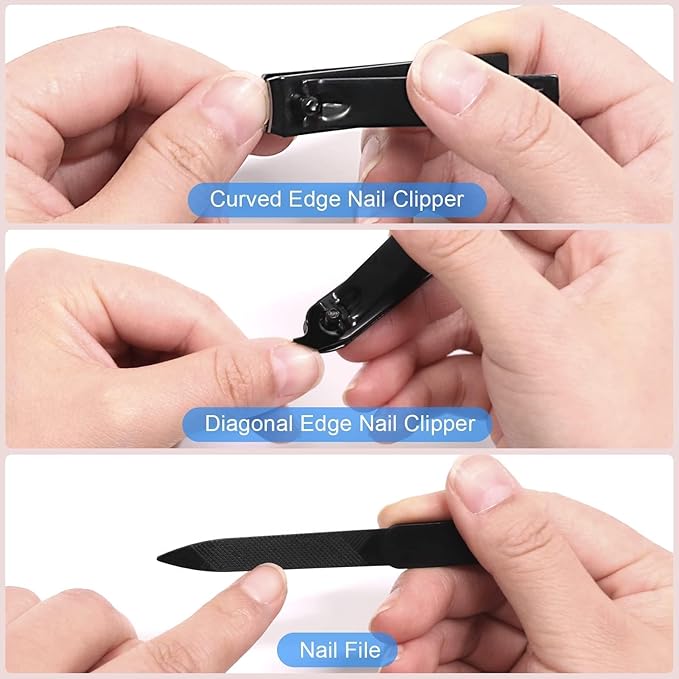 Tweezers and Fingernail Clippers Kit, 8 Pcs Professional Tweezer Nail Clipper Set Stainless Steel Manicure Tools with Case for Men Women