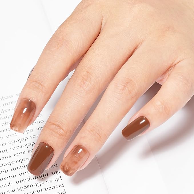 MAYCHAO 15ML Brown Gel Nail Polish 1Pc Brown Gel Polish Soak Off UV LED Nail Polish Nail Art Starter Manicure Salon DIY at Home, 0.5 OZ