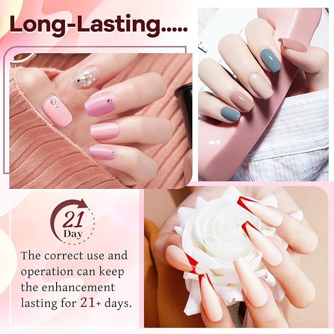 JODSONE 100 Bottles of Gel Nail Polish Kit with U V Led Light 95 Multiple Glossy Glitter Colors Mint Green Light Pink Nail Gel Base Coat Glossy and Matte Top Coat