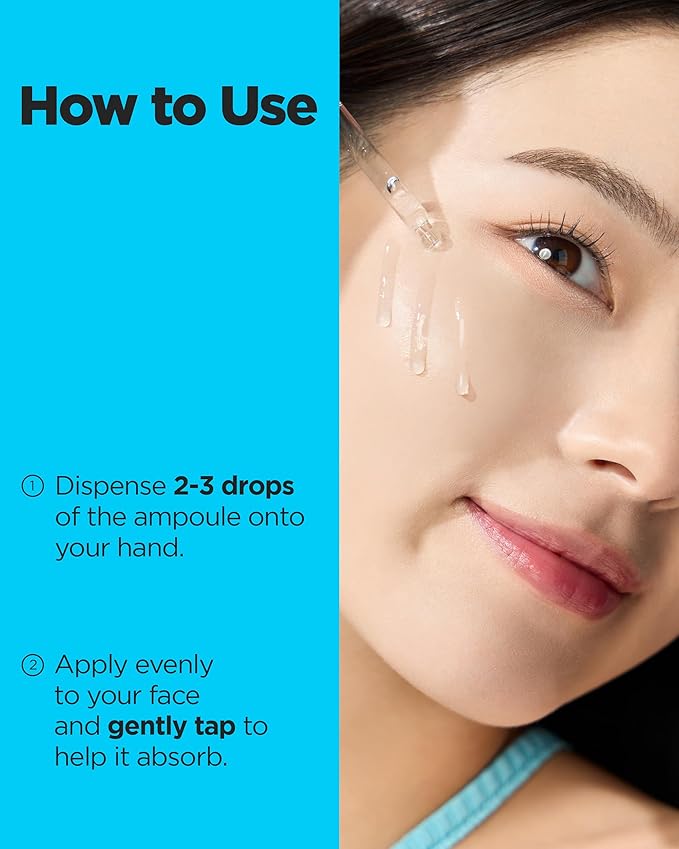 WELLAGE Real Hyaluronic Blue Ampoule 100, Korean Serum, Fragrance Free Hyaluronic Acid Ampoule with Panthenol, Wild yam, Centella for Sensitive Dry Skin Moisturizer 2.54 fl.oz