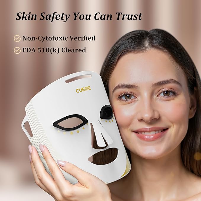 CUEME LED Light Therapy Mask, FDA-Cleared Red Light Therapy for Wrinkles, Acne Treatment, and Skin Care, Portable Facial Mask for Women - Mom, Sister, Girlfriend and Wife