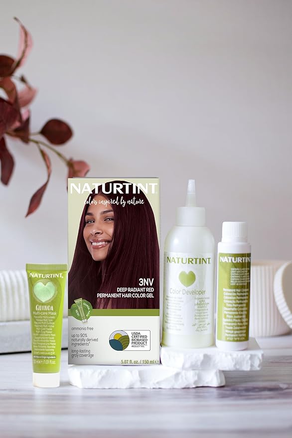 Naturtint 3NV Radiant Red Permanent Hair Color (Pack of 1), Ammonia Free, Vegan, Cruelty Free, up to 100% Gray Coverage, Long Lasting Results (Packaging may vary)