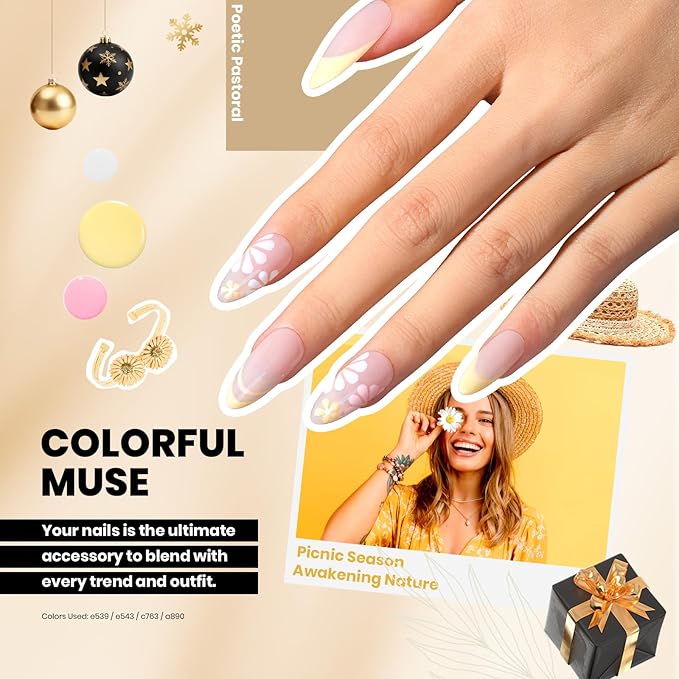 beetles Gel Polish 44pcs Winter Gel Nail Polish Set 36 Colors Brown Burgundy Red Blue Purple Green Black White with Base Top Coat UV LED Needed Salon DIY at Home Christmas Gift for Women Colorful Muse