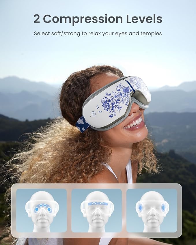 RENPHO Eyeris 1 Eye Massager with Heat, Christmas Birthday Gifts for Mom Dad Women Men Her Him, Sleep Mask with Heat Bluetooth Music, Relax Eye