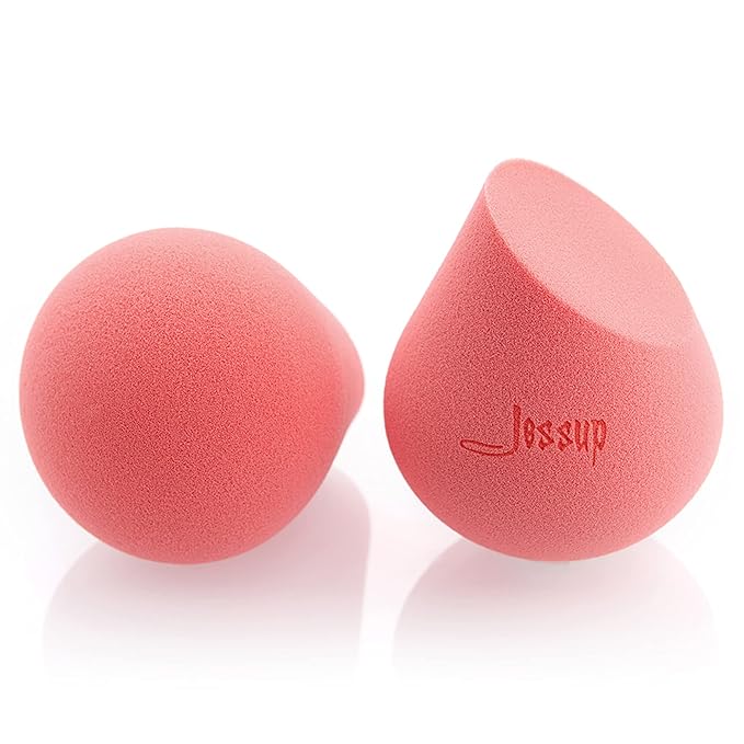 Jessup Makeup Sponge, Soft Latex-free Sponge for Foundation Liquid Creams 1 Pack (Shell Pink), SP002
