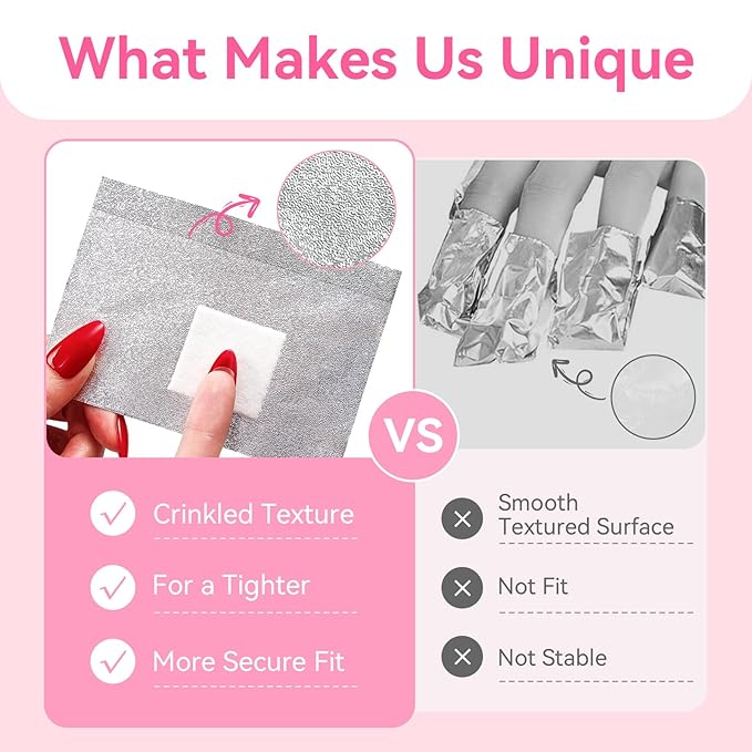 Makartt Nail Polish Remover Soak off Foils – Gel Polish Remover Foil Nail Wraps with 1.18 inch Pre-attached Lint Free Larger Cotton Pads for Gel Nail Removal at Home or Salon(100 Pcs)