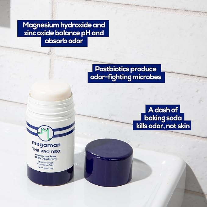 Megaman Pro Deo | Holiday Gifts for Men | Aluminum-Free Deodorant | Long-lasting Citrus Woods Scent | 2.6 oz