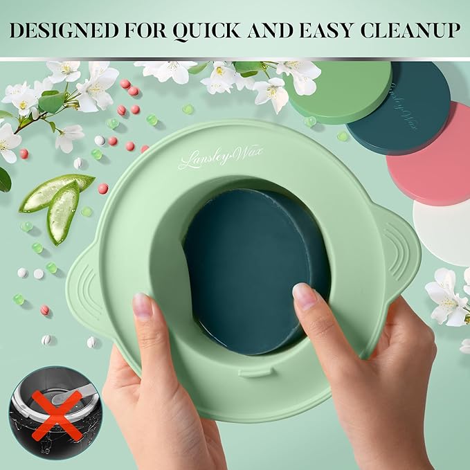 LANSLEYWAX Digital Waxing Kit for Women Men - Green Waxing Machine with 39 Accessories - Hard Wax Kit for Arms Legs Brazilian Bikini Facial Sensitive Skin, Wax Warmer Hair Removal for Home/Salon Use