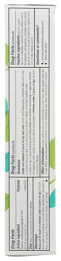 365 by Whole Foods Market, Toothpaste with Hemp Seed Oil, Spearmint, Cavity Fighting & Whitening, With Fluoride, 5.5 Ounce