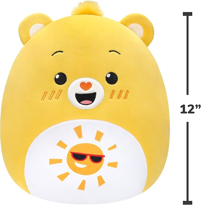 Squishmallows Original Care Bears 12in Funshine Bear – Official Jazwares Plush (Medium-Sized)