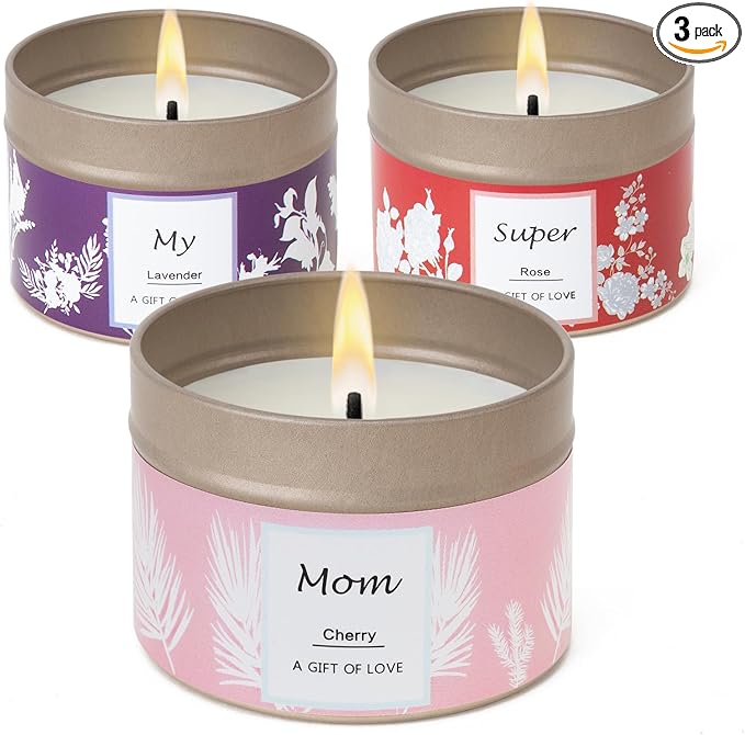 Scented Candles Gifts for Women, 3 Pack 2.6 oz Natural Soy Aromatherapy Candles for Women, Exquisite Candles Set Gift, Small Candle Gift for Mother's Day, Birthday, Christmas