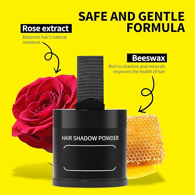 Gowwim Root Touch up Powder, Instantly Gray Hair Cover up Hairline Powder for Women & Men Waterproof and Sweatproof Root Cover Up Long-Lasting for Thinning & Loss Hair (Dark Brown2, 10G+1)