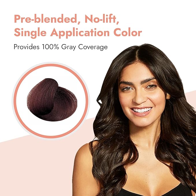 One N' Only Powder Hair Color Kit, Medium Brown, Permanent Color in Single Application, 100% Gray Hair Coverage without Lift, Just Add Water - No Developer Needed, Vegan and Cruelty Free