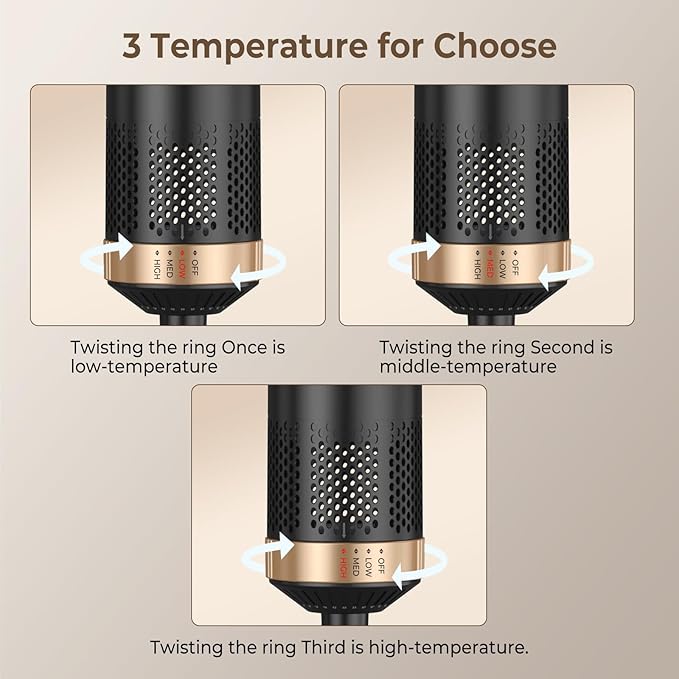 5 in 1 Hair Dryer Brush Set, Air Curler Wrap Hair Styler Blow Dryer Brush with 3 Temps, Upgrade Negative Ion Hot Air Brush Curling Brush Iron, Hair Styling Tools for Dry Curl Straighten