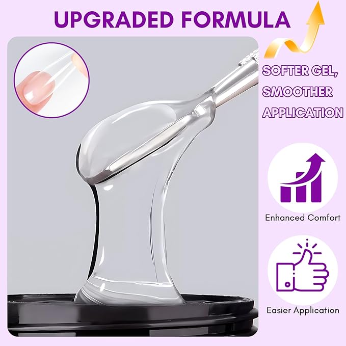 Makartt Solid Nail Glue Gel: Extra Strong Gel Nail Glue for Press On Nails & Fake Tips Long-Lasting Strong Adhesion Nails Glue for Acrylic Nails Clear 3D Gels for Nail Art Home Salon UV Light Cured