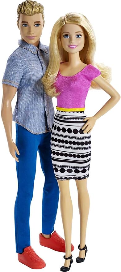 Barbie Dolls, Barbie and Ken Doll 2-Pack Featuring Blonde Hair and Bright Colorful Clothes, Kids Toys and Gifts (Amazon Exclusive)