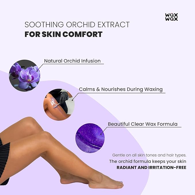 Orchid Hard Wax Beads | Facial Wax for Ultra Sensitive Skin | Rosin-Free, Hypoallergenic, Strip-Free | Low Melting, Cruelty-Free & Eco-Friendly Waxing Beads | Made In Italy - 2.5lb