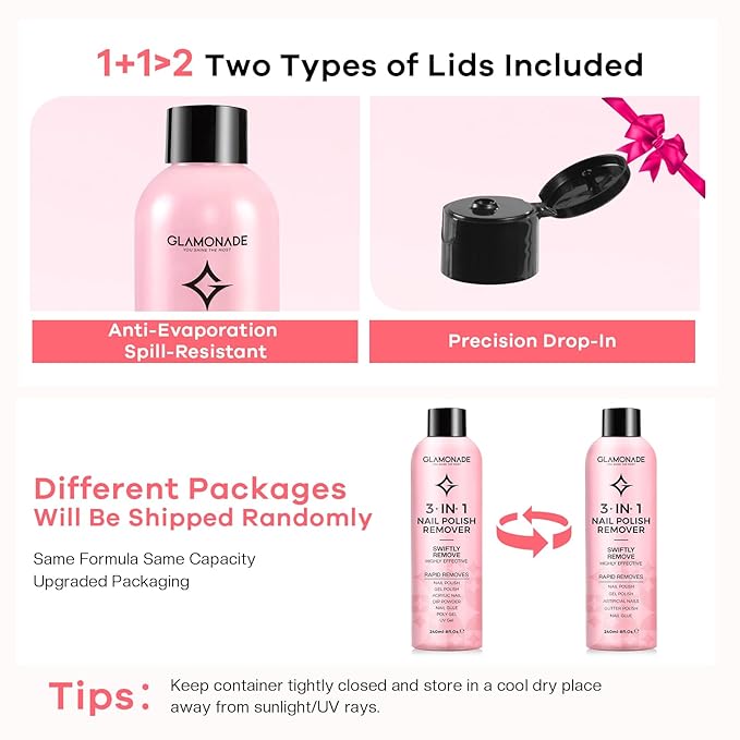 Acetone Nail Polish Remover: Professional Soak off Gel Polish Remover Natural Formula Rose Essential Oil for Acrylic Dip Powder Nail Supplies for Home Salon(8 Fl.Oz.)