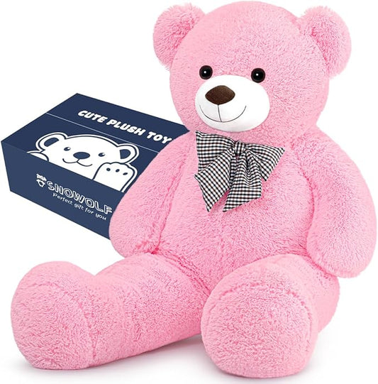 Giant Pink Teddy Bear 45 inch Stuffed Animals Plush Toy, Cute Life Size Big Soft Bear for Boy Girl Birthday Valentine Mother's Day, 4.5 LBs