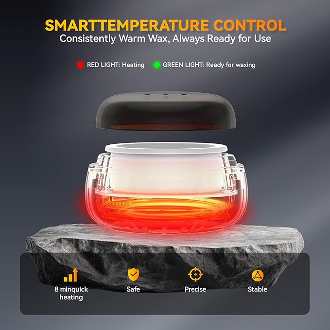 Nose Wax Kit Men, Nose Ear Hair Waxing Kit with 100g Nose Wax, Painless Nose Ear Hair Removal Kit, Smart Constant Temp, USB Fast Heat, Upgraded Capacity, Multi-Accessories