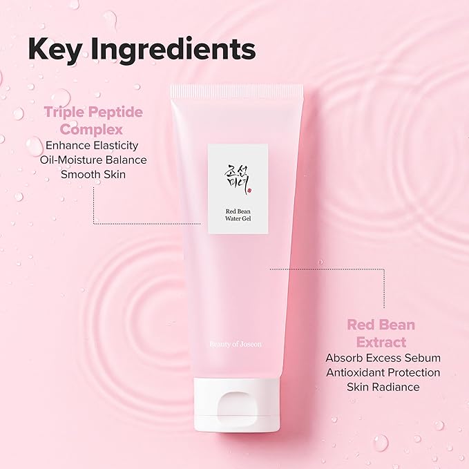 Beauty of Joseon Red Bean Water Gel Hydrating Peptide Hydro Boost Moisturizer for Acne Prone Dry Skin, Korean Skin Care for Men and Women, 100ml, 3.38 fl.oz