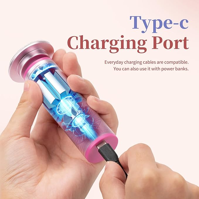 Electric Foot Callus Remover with 60 Sandpaper Discs, Durable Aluminum Adjustable Speed Foot Sander for Cracked, Rough Skin and Calluses, Ergonomic Design – Cherry Blossom