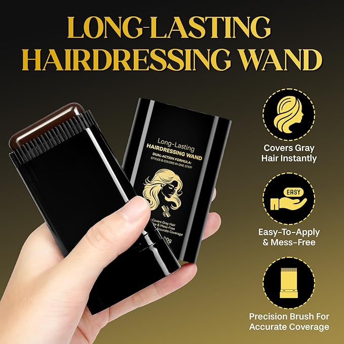 2 Pcs Safe and Convenient Comb Hair Dye, Waterproof and Sweat-Proof Hair Dye Comb, Quick Touch-Ups, 2 in 1 Instant Dye for Women & Men Applicator for Hair (Dark Brown)