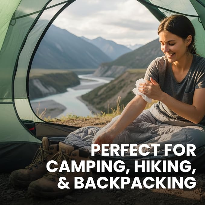 Super Fresh Body Wipes, Large Unscented Shower Wipe for Adults Men Women Kids, Personal Hygiene Cleansing Cloth Enriched with Aloe and Vitamin E, Individually Wrapped 10 Pack, Travel Essentials