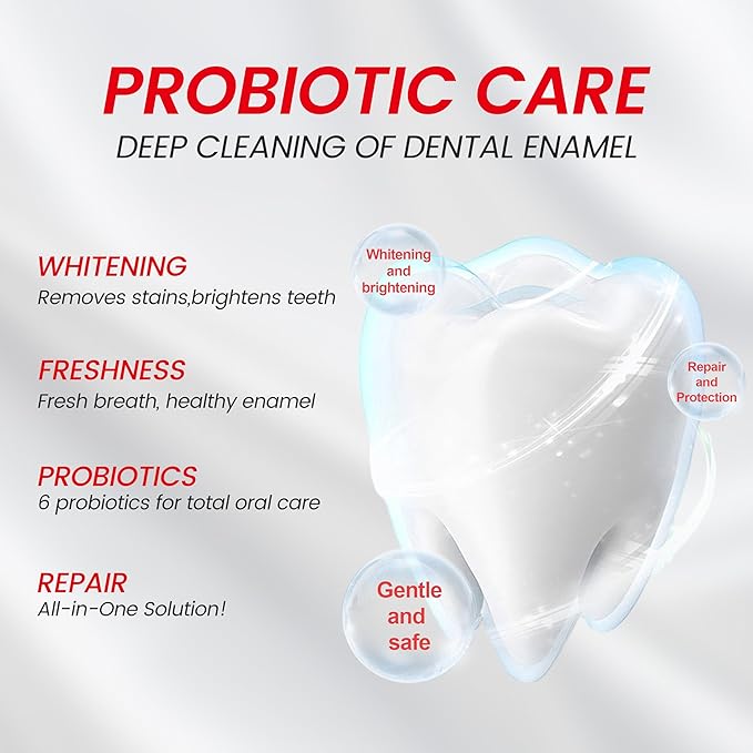 SP-6 Probiotic Whitening Toothpaste - Enhanced Formula with 6 Probiotics and Gum Health - Enamel-Safe, Fluoride-Free, Fresh Mint Flavor, 4.6oz (1)