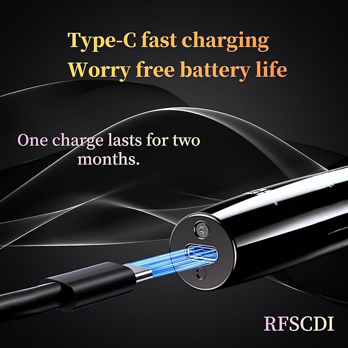 5-in-1 Rechargeable Nose & Ear Hair Trimmer - IPX7 Waterproof Dual Edge Grooming Kit for Men & Women, Perfect for Hair Removal of Nose, Eyebrows, Beard, Bikini, and Facial Hair (Black)